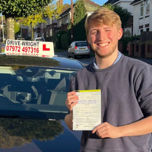 Todd with his pass certificate